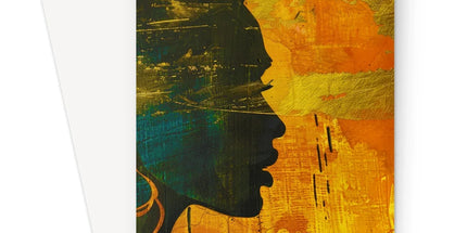 Golden Afrocentric Silhouette Greeting Card by Prodigi