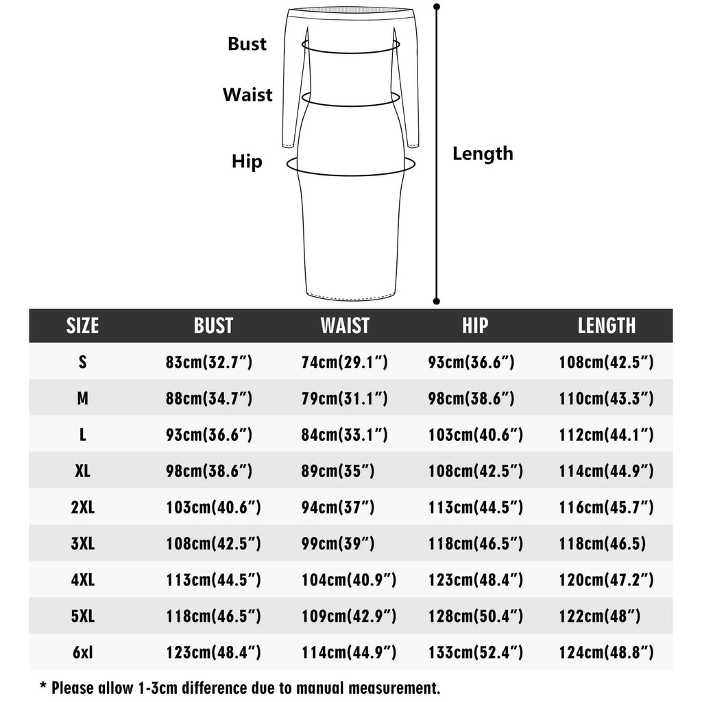 Vivid Azura Blue Spiral - Ethnic-Inspired Pattern Womens Off The Shoulder Long Sleeve Elegant Wrap Dress - D'Sare