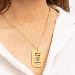 Affirming Her Voice - "My Voice is a Gift" Affirmation Army Tag Necklace