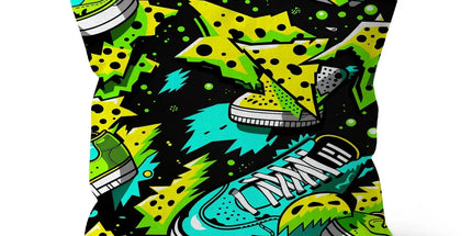 Electric Kicks Art: Urban Pop Art Explosion, Graffiti Cushion by Prodigi