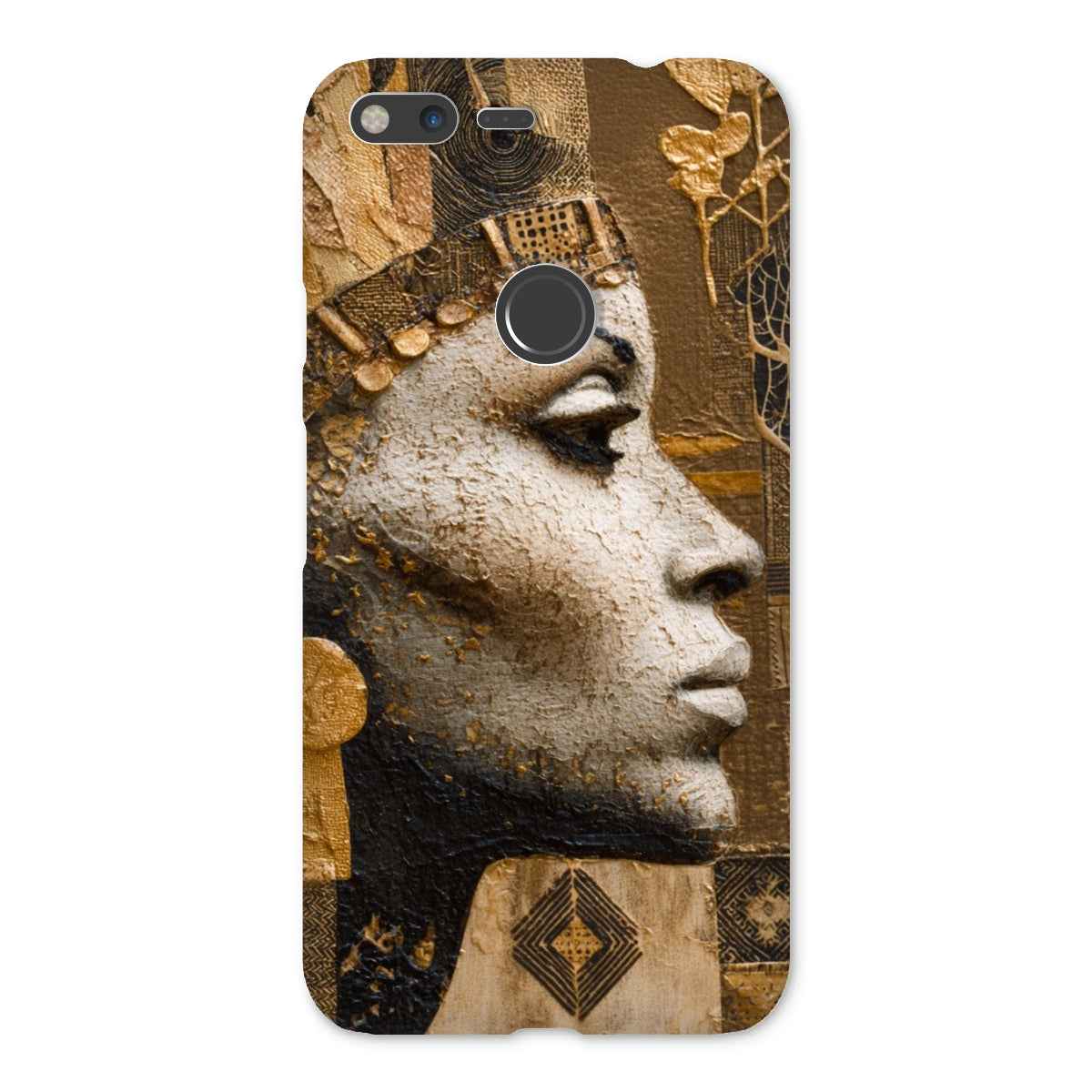 Afrocentric Golden Empress Snap On Phone Case Slim Fit Shatterproof