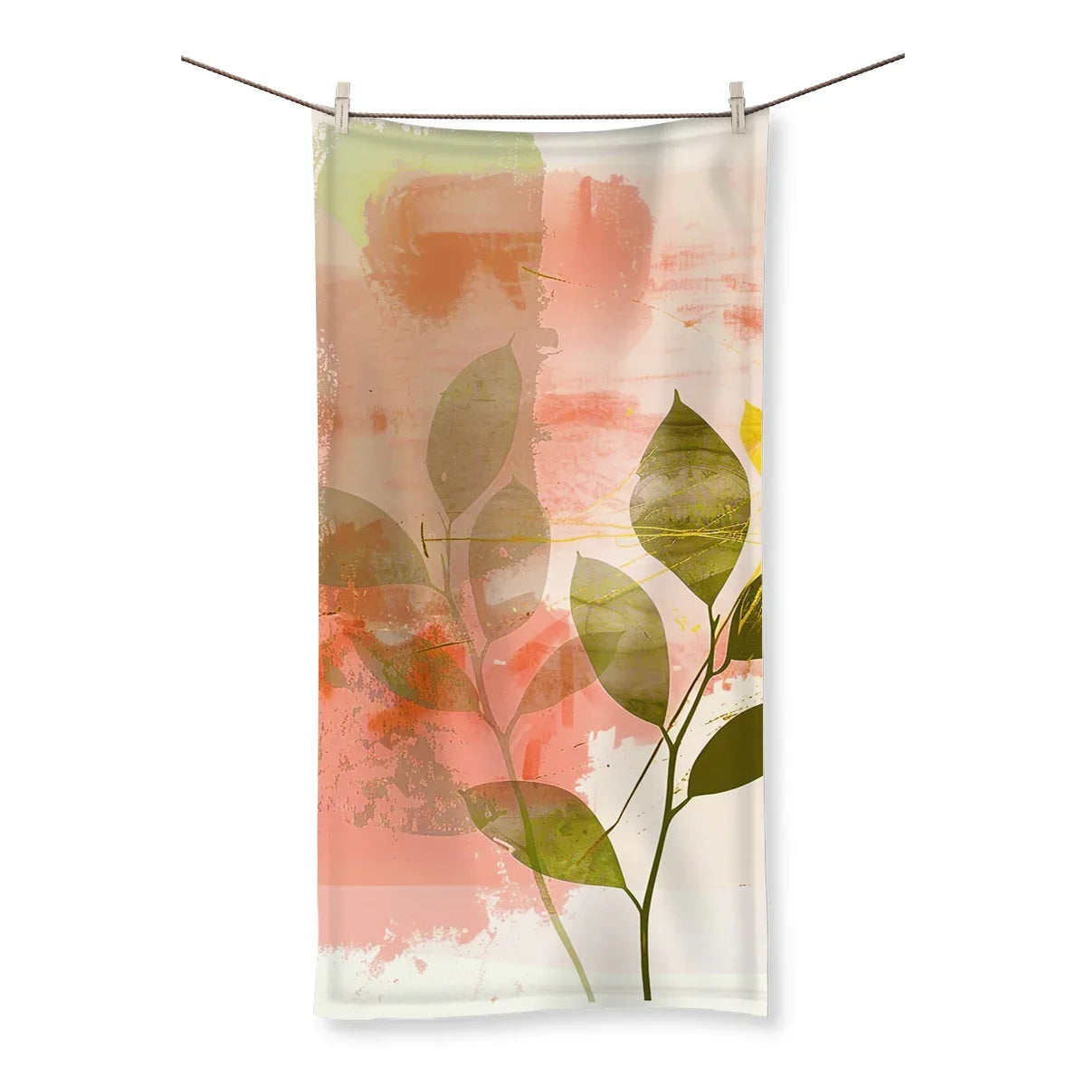 Peach Golden Leafy Escape 06 Towel by Prodigi