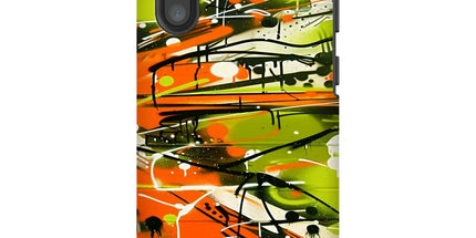 Neon Splatter Symphony: Urban Graffiti Art Tough Phone Case by Prodigi