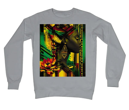 African Print Empress  Crew Neck Sweatshirt - D'Sare