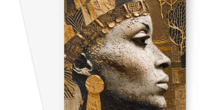 Afrocentric Golden Empress Greeting Card by Prodigi