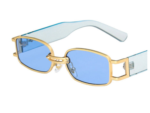 Rectangle Sunglasses Women Hip Hop Steampunk Sun Glasses Punk Metal Iron Hoop Square Eyeglasses UV400 Oculos