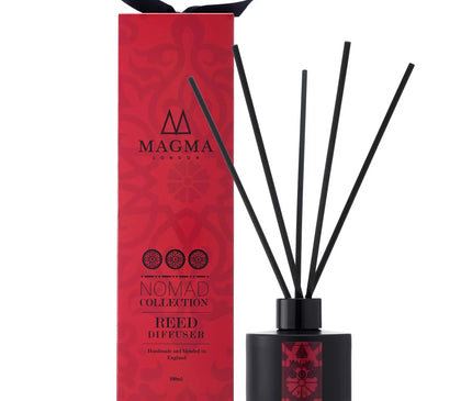 MAGMA LONDON Amber and Musk Mirage Reed Diffuser 100ml - Sensual Scent Symphony in Nomad-Inspired Packaging - D'Sare