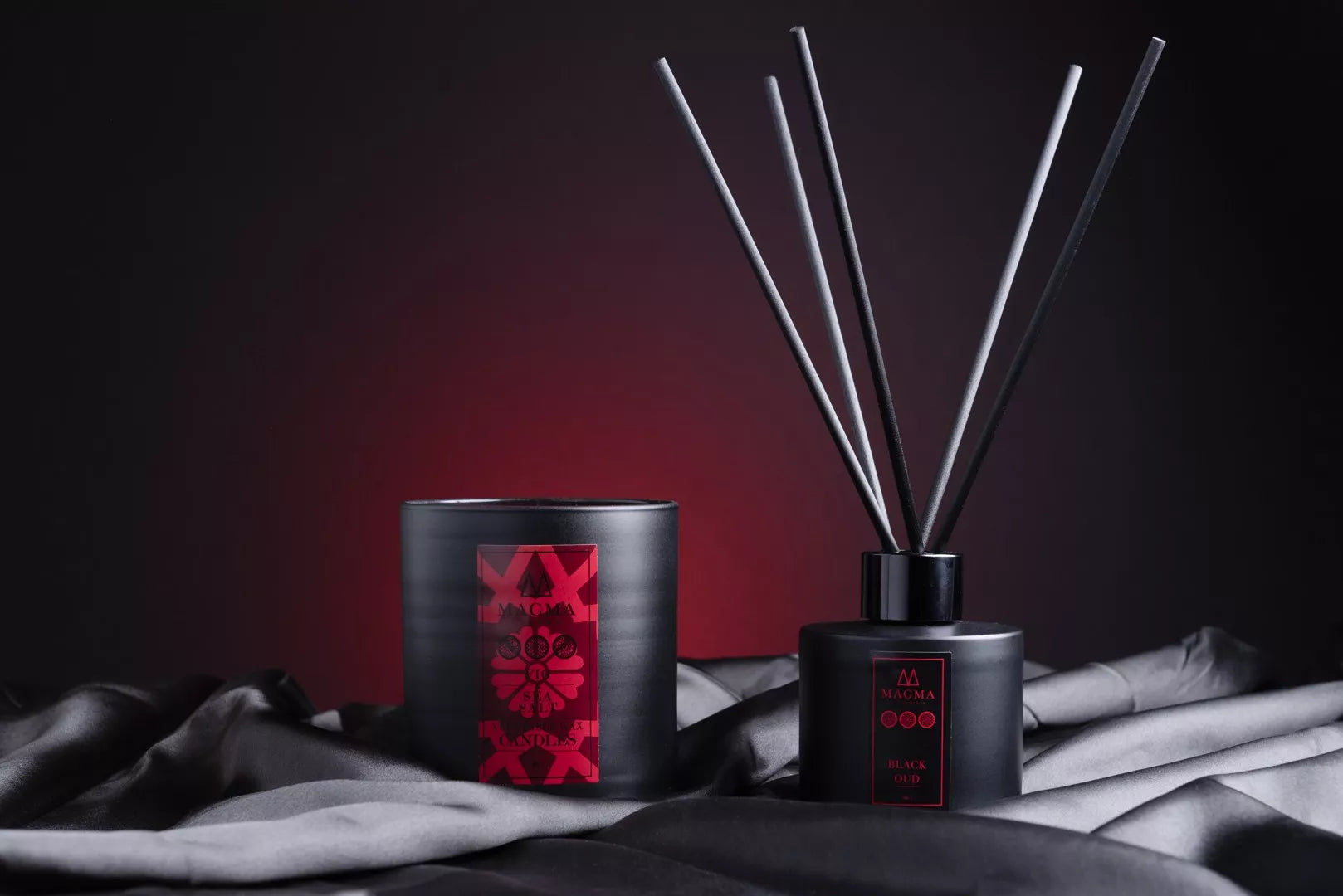 MAGMA Black Oud Reed Diffuser 100ml - Nomad Collection in Arabic Red - D'Sare