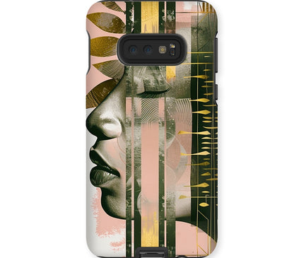 Peach and Gold Abstract Tough Phone Case