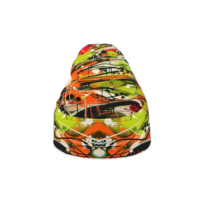 Neon Splatter Symphony: Urban Graffiti Art Collection Bean Bag - D'Sare