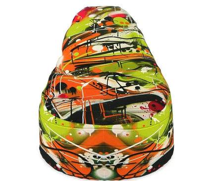 Neon Splatter Symphony: Urban Graffiti Art Collection Bean Bag - D'Sare