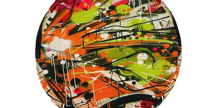 Neon Splatter Symphony: Urban Graffiti Art Collection Bean Bag by Contrado