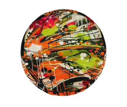 Neon Splatter Symphony: Urban Graffiti Art Collection Bean Bag - D'Sare