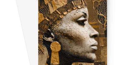 Afrocentric Golden Empress Greeting Card by Prodigi