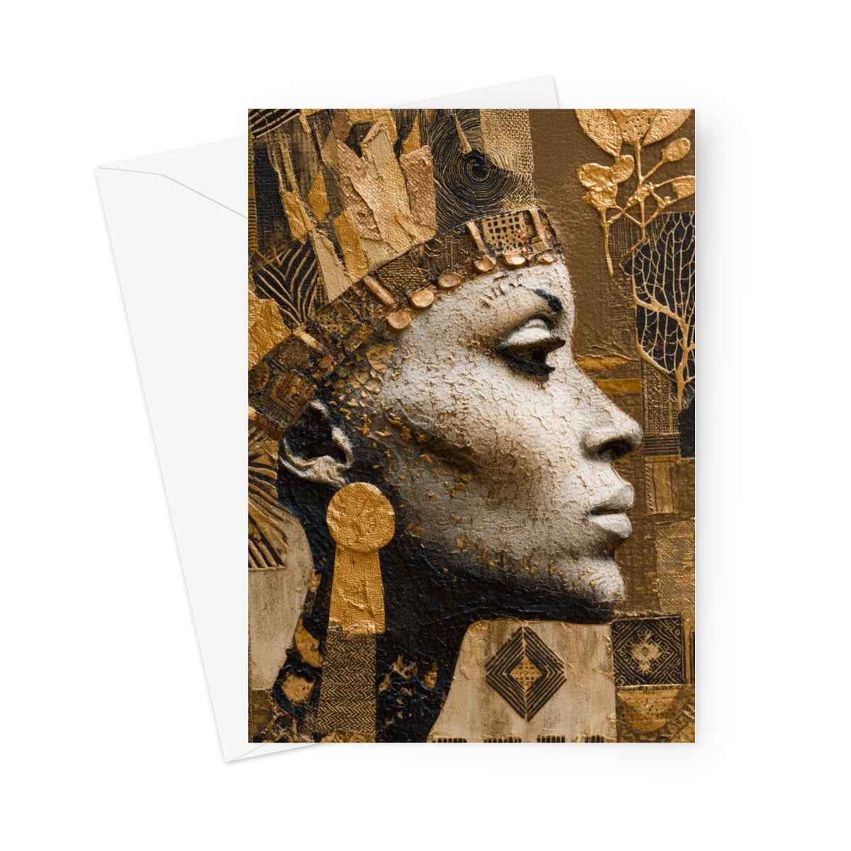 Afrocentric Golden Empress Greeting Card 330GSM Fedrigoni
