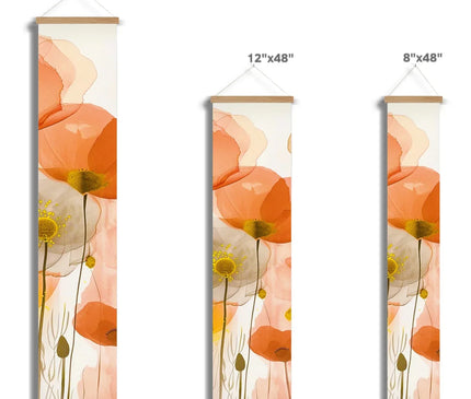 Poppy Echoes Golden Peach Escape Eclectic Art 06 Wall Height Chart - D'Sare