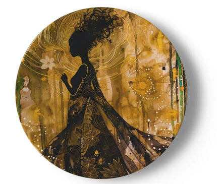 Golden Fall Black Silhouette China Plates - D'Sare