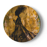 Golden Fall Black Silhouette China Plates - D'Sare