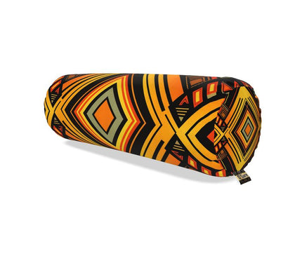 Abstract Eclectic Orange and Black Bolster Cushion