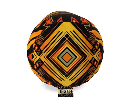 Abstract Eclectic Orange and Black Bolster Cushion