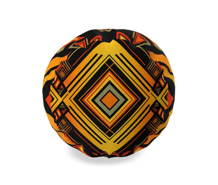 Abstract Eclectic Orange and Black Bolster Cushion