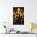 Eternal Love: Golden Black Couple Canvas Masterpiece Matte Vertical Posters - D'Sare 