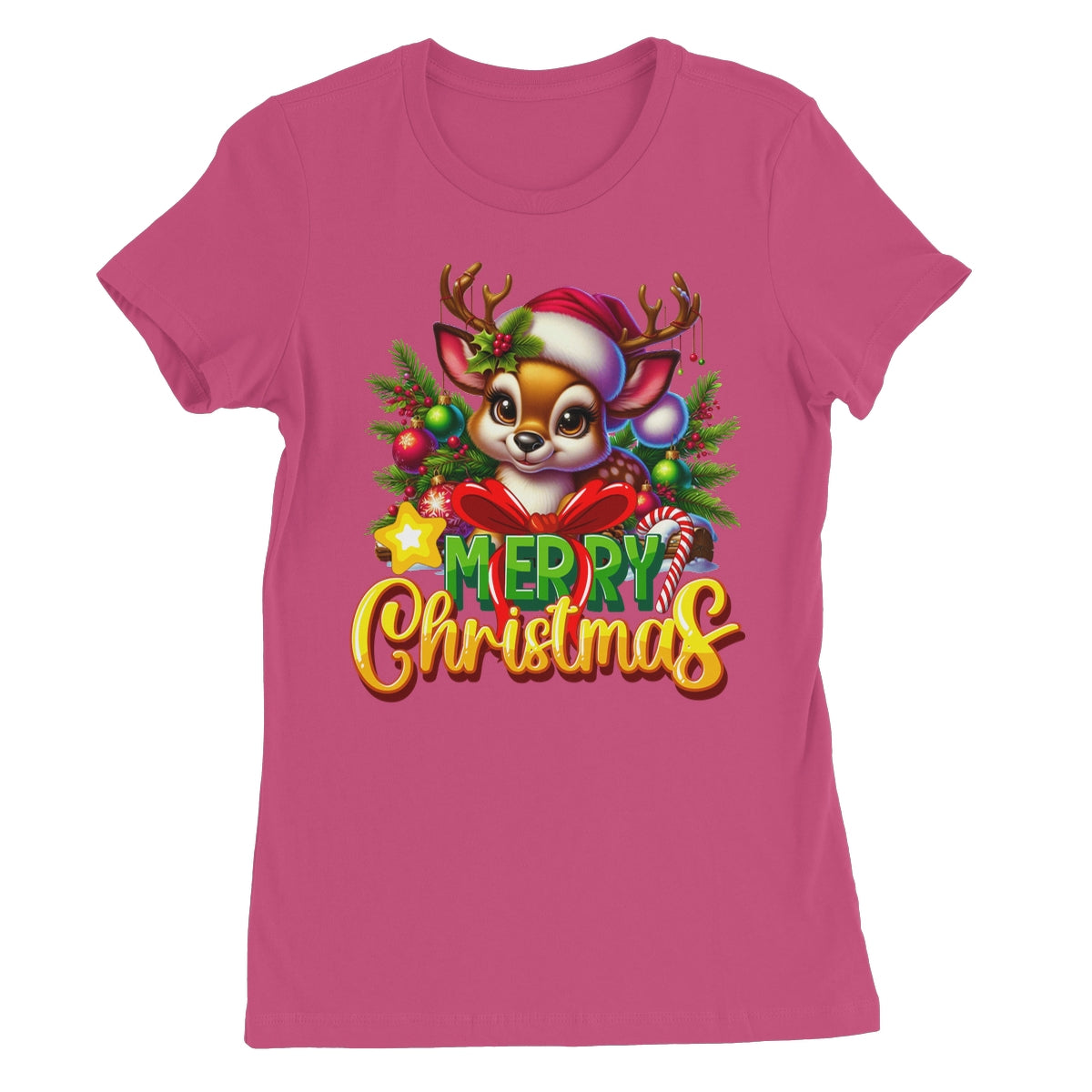 Reindeer Merry Christmas  Women's Favourite T-Shirt