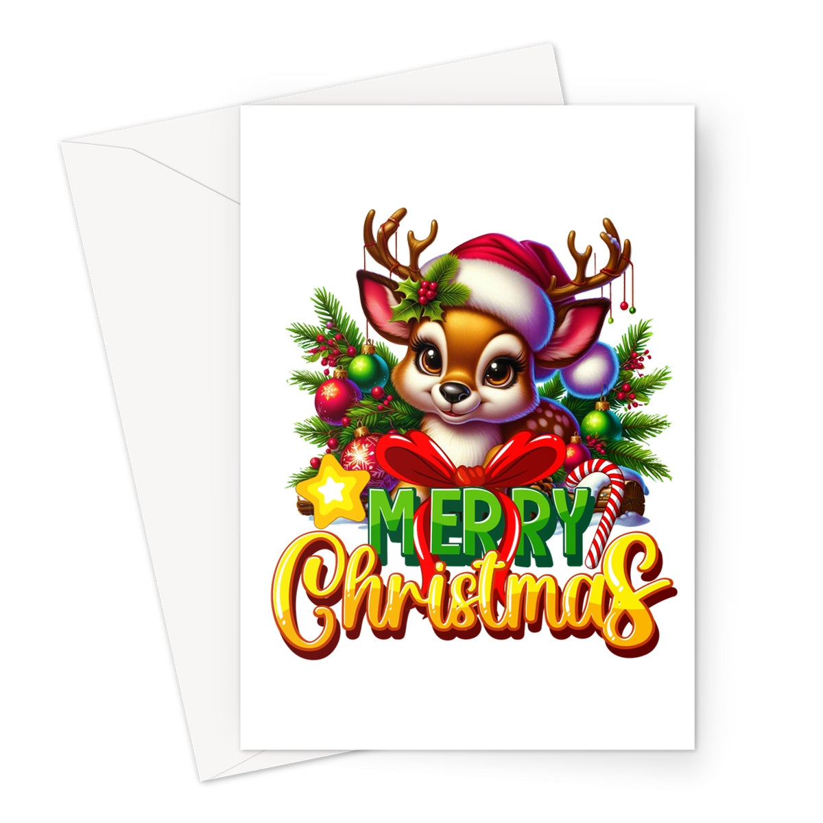 Reindeer Merry Christmas  Greeting Card