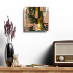 Echoes of Life:  Afrocentric Peach and Gold Abstract Art Eclectic Wall Clock - D'Sare