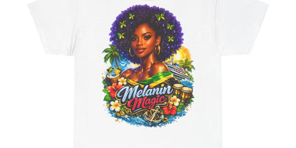 Melanin Magic Jamaica Portrait T-Shirt — Afrocentric Floral Tee