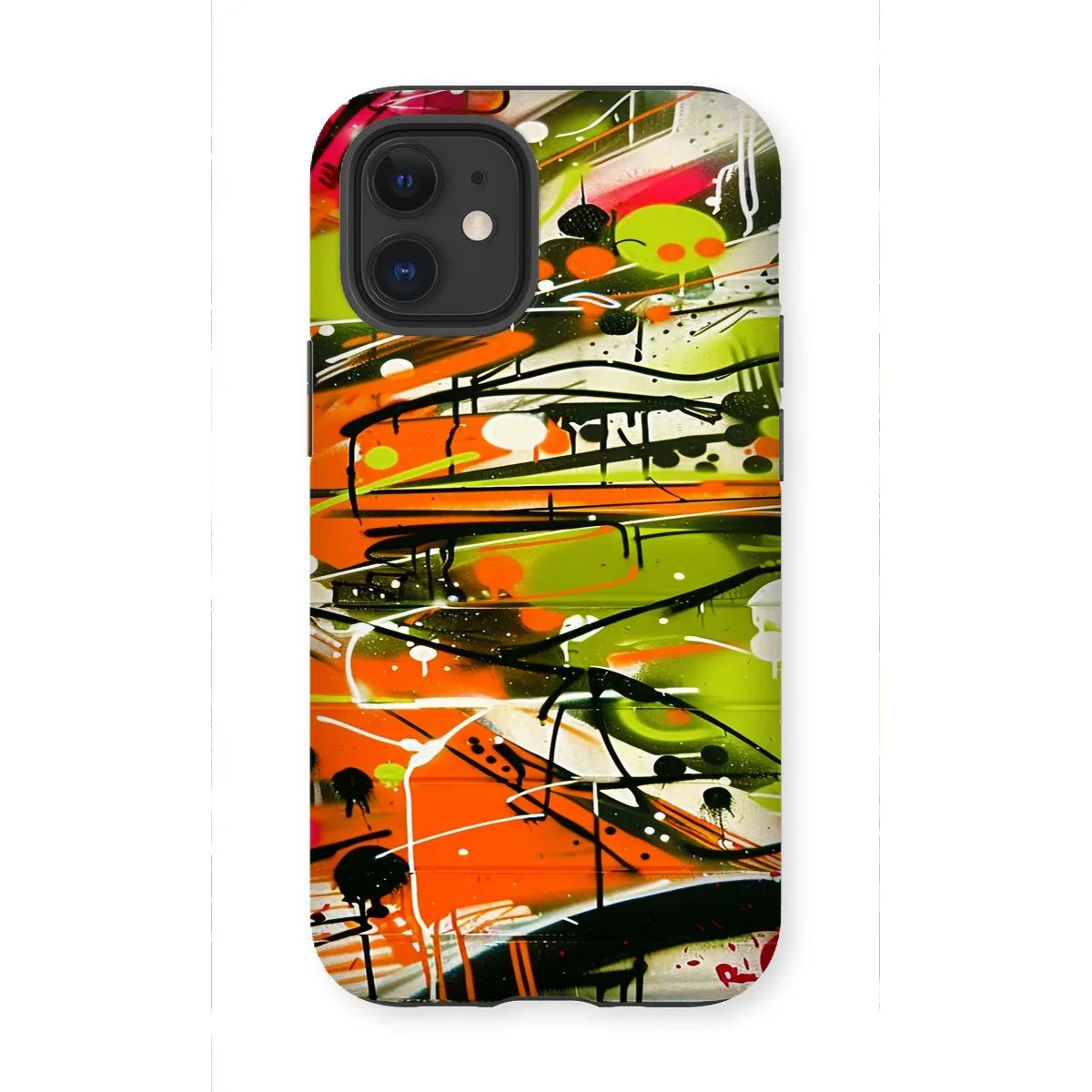 Neon Splatter Symphony: Urban Graffiti Art Tough Phone Case - D'Sare