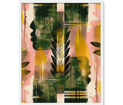 Echos of Duality Golden Pink Reflection Framed Photo Tile