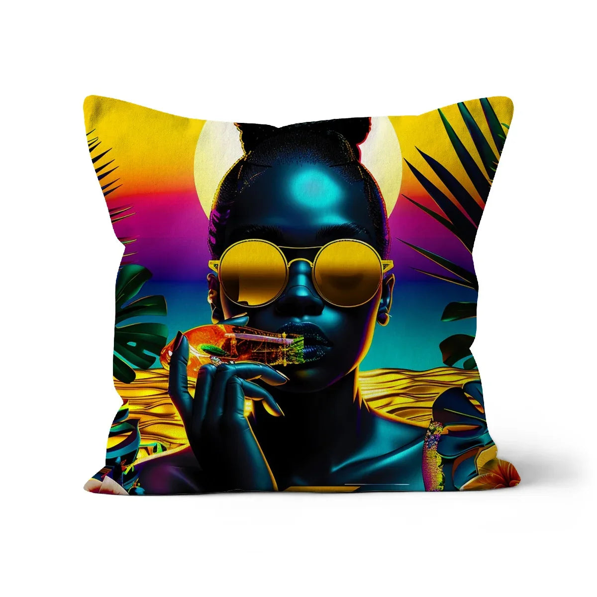 Tropical Sunset Dreams : Neon Vibes  Cushion - D'Sare