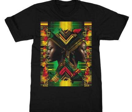 African Print Red Green Yellow Twin Energy  Softstyle T-Shirt - D'Sare