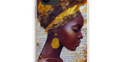 Elegant African Woman Portrait with Gold Headwrap Eco Phone Case by Prodigi