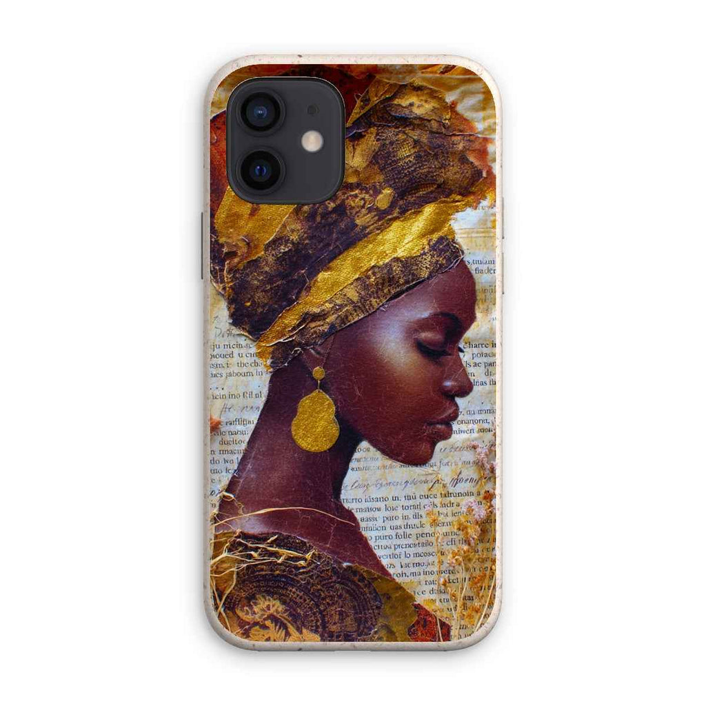 Eco Friendly Bioplastic Bamboo Fibre Phone Case With Gold Headwrap