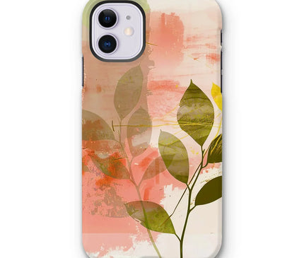 Peach Golden Leafy Escape 06 Tough Eclectic Art Phone Case - D'Sare