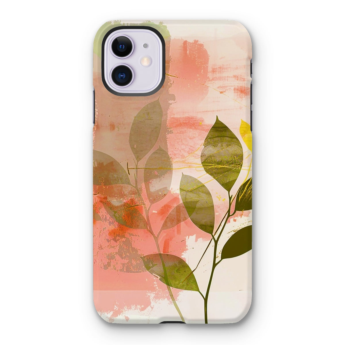 Peach Golden Leafy Escape 06 Tough Eclectic Art Phone Case - D'Sare