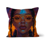 Solar Flare Radiant Soul  Beautiful Black Girl  Cushion - D'Sare