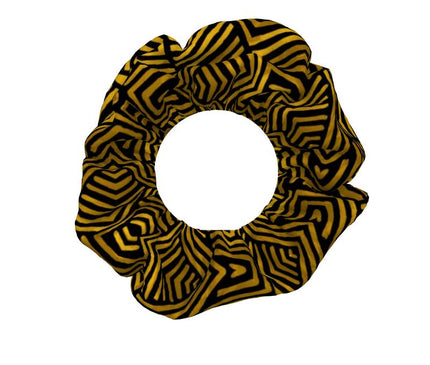 Obsidian Gold and Black Geometric Luxe Scrunchie Pack