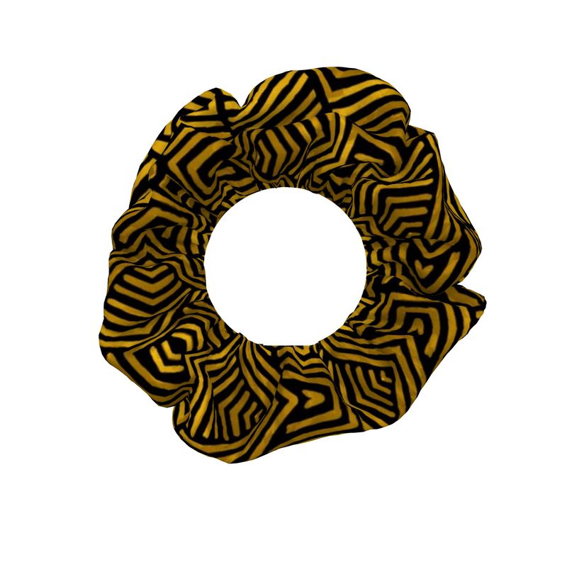 Obsidian Gold and Black Geometric Luxe Scrunchie Pack