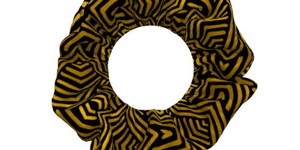 Obsidian Gold and Black Geometric Luxe Scrunchie Pack by Contrado