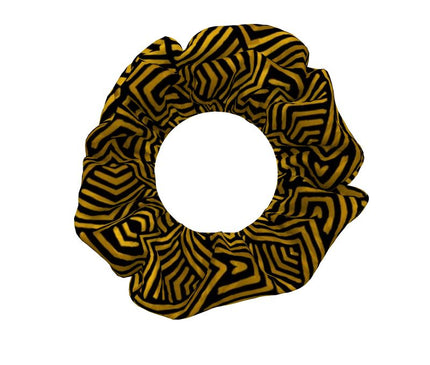 Obsidian Gold and Black Geometric Luxe Scrunchie Pack