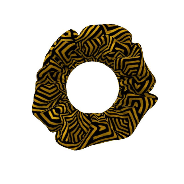 Obsidian Gold and Black Geometric Luxe Scrunchie Pack