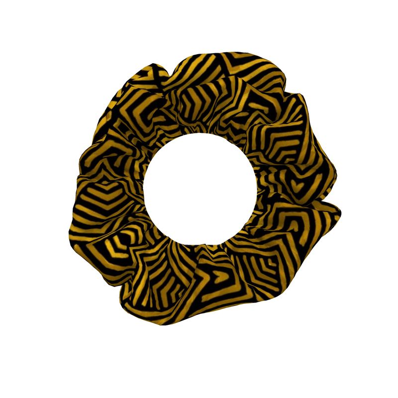 Obsidian Gold and Black Geometric Luxe Scrunchie Pack