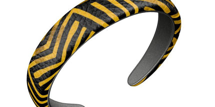 Obsidian Gold and Black Geometric Luxe Headband by Contrado