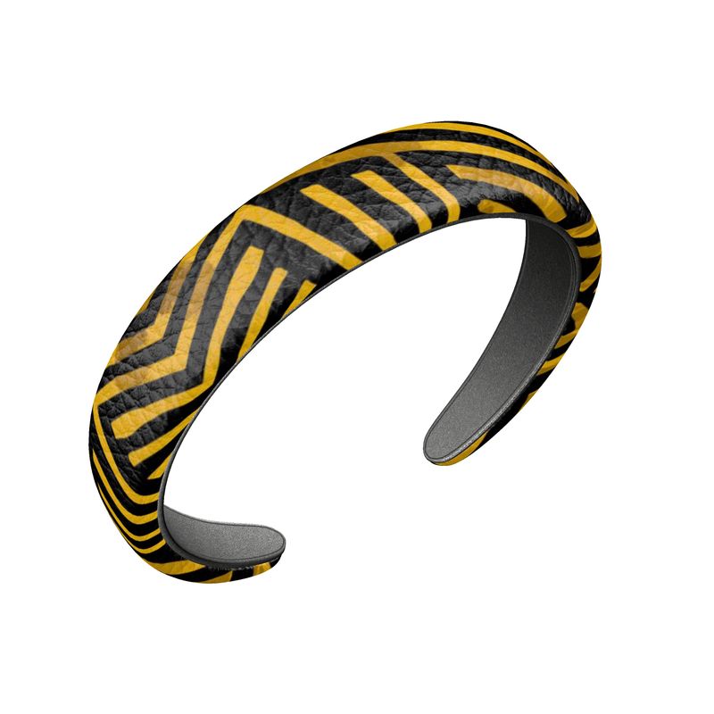 Obsidian Gold and Black Geometric Luxe Headband