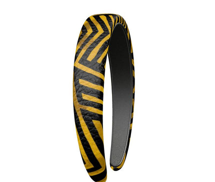 Obsidian Gold and Black Geometric Luxe Headband