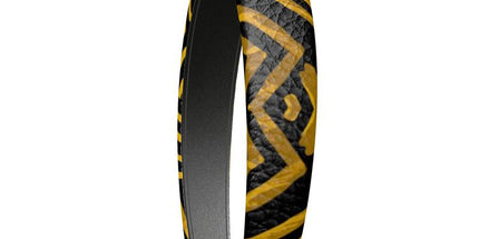 Obsidian Gold and Black Geometric Luxe Headband by Contrado