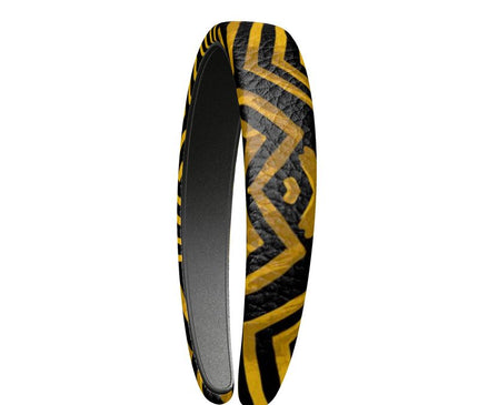 Obsidian Gold and Black Geometric Luxe Headband